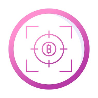 Bitcoin ve hedef. Web simgesi basit illüstrasyon