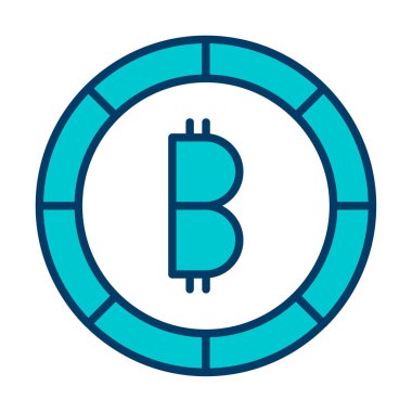 Basit bitcoin simgesi, vektör illüstrasyonu