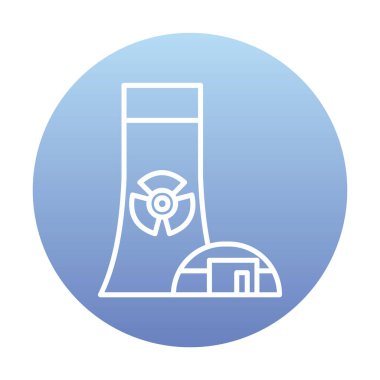 Nükleer enerji santrali ikon vektör illüstrasyon grafik tasarımı                        