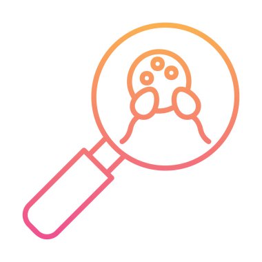 Büyüteç cam simgesi, vektör illüstrasyonlu bakteri denetimi  