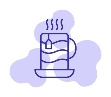 çay fincanı simgesi, vektör illüstrasyonu