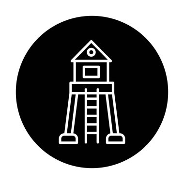 Askeri Kule. Web simgesi basit illüstrasyon 