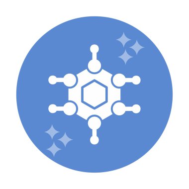 Basit Nanoteknoloji simgesi, vektör illüstrasyonu