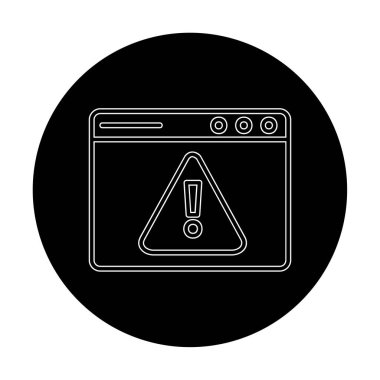 Basit Web Uyarı simgesi, vektör illüstrasyonu