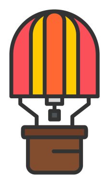 Sıcak Hava Balonu web simgesi basit illüstrasyon