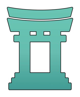 Japonya geleneksel Torii Kapısı simgesi, basit stil