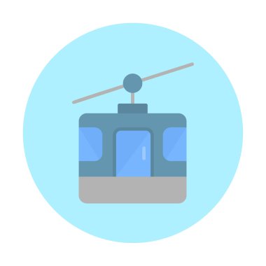 Modern Cable Car Cabin simgesinin vektör çizimi                   