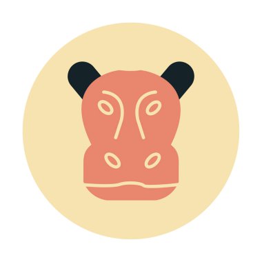 Hippopotamus baş ikon vektör çizimi