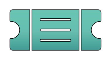 bilet simgesi, vektör illüstrasyonu basit tasarım