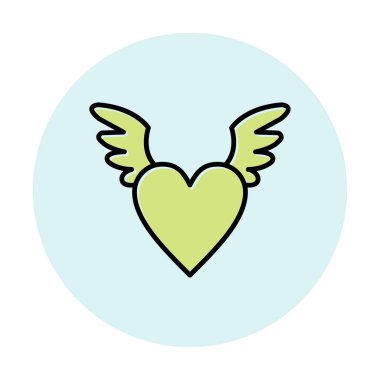 Melek Kalbi ikonu, vektör illüstrasyonu 