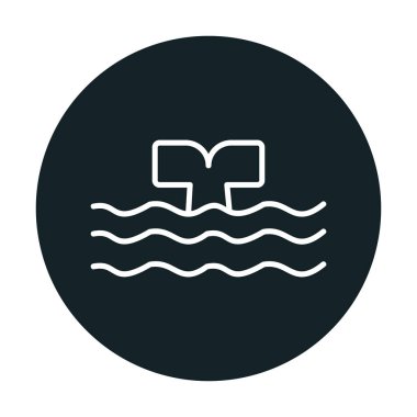 Moda tarzında izole edilmiş arka planda su ikonu olan balina kuyruğu