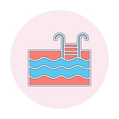  yüzme havuzu ikonu vektör illüstrasyonu