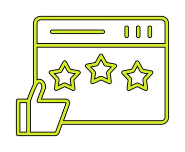 düz Gözden Geçirme simgesi vektör çizimi