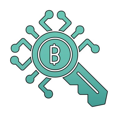 Şifreleme Anahtarı simgesi. vektör ince çizgi çizimi.