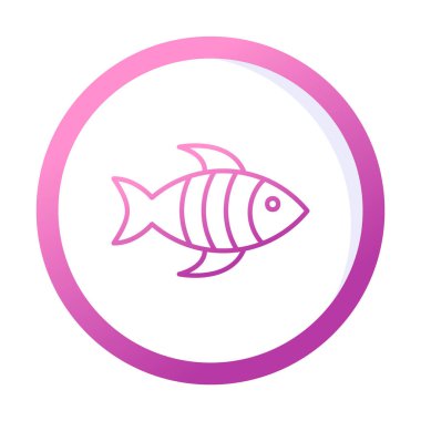 Balık. Web simgesi basit illüstrasyon