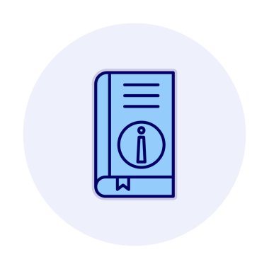 Basit Kitap Bilgileri simgesi, vektör illüstrasyonu