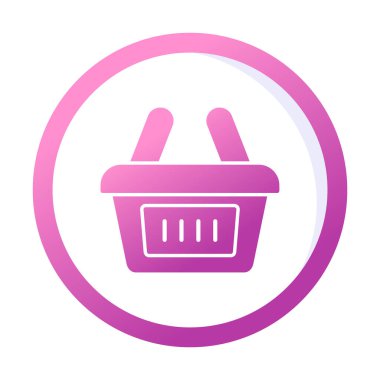 Alışveriş sepeti ikonu vektör illüstrasyonu 