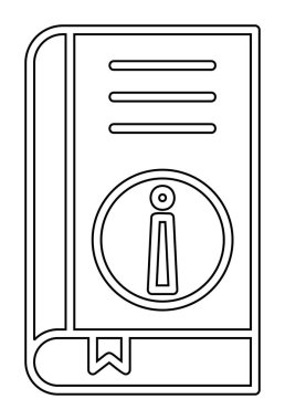 Basit Kitap Bilgileri simgesi, vektör illüstrasyonu