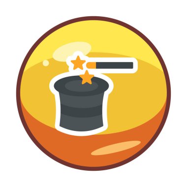 Basit Sihirli Şapka simgesi, vektör illüstrasyonu