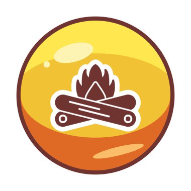 Basit şenlik ateşi simgesi, vektör illüstrasyonu