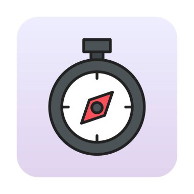  düz pusula ikon vektör çizimi