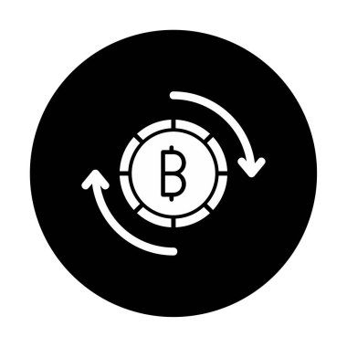 Basit bitcoin simgesi, vektör illüstrasyonu