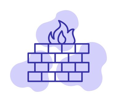 Şömine simgesinin vektör illüstrasyonu 