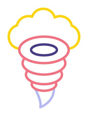Tornado Simgesi, basit vektör illüstrasyonu