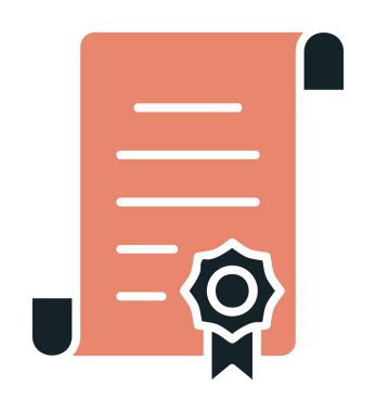 Sertifika vektör simgesi modern basit illüstrasyon                                 