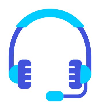 kulaklıklar düz simge, vektör illüstrasyonu