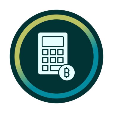 Şifreleme para birimi hesap makinesi web simgesi basit illüstrasyon