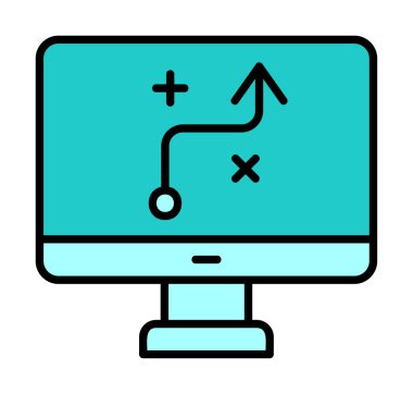 Basit Strateji simgesi, vektör illüstrasyonu