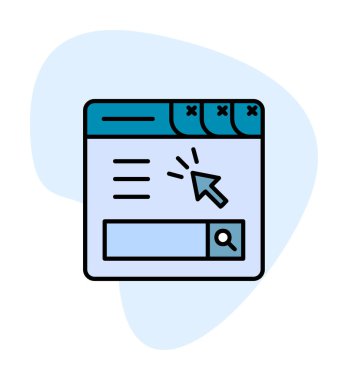 Basit web sayfası simgesi, vektör illüstrasyonu