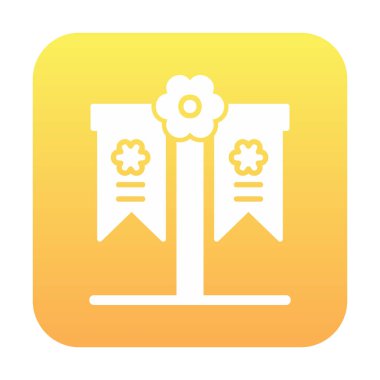 Festival bayrak simgesi, vektör illüstrasyonu