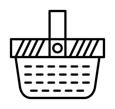 piknik sepeti web simgesi, vektör illüstrasyonu 