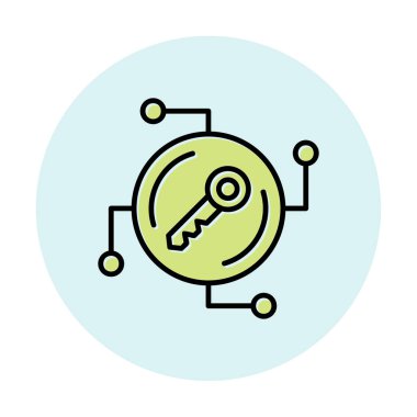 Anahtar ağ simgesi vektör illüstrasyonu 