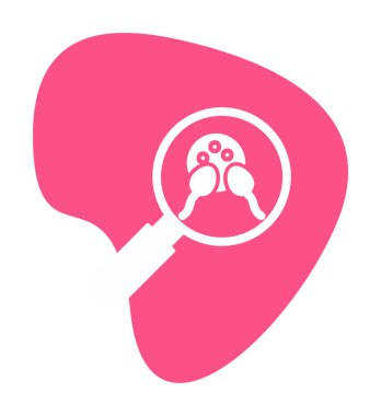 Büyüteç cam simgesi, vektör illüstrasyonlu bakteri denetimi  