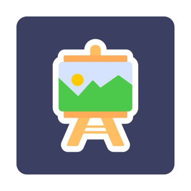 düz boyama simgesi, vektör illüstrasyonu