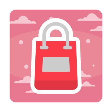 Alışveriş poşeti simgesi, vektör illüstrasyonu basit tasarım