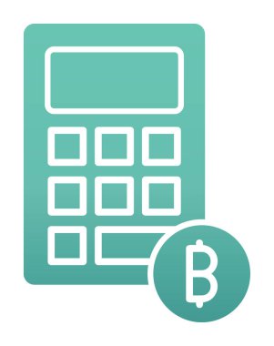 Şifreleme para birimi hesap makinesi web simgesi basit illüstrasyon