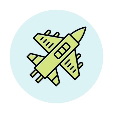 Askeri Uçak ikonu vektör illüstrasyonu