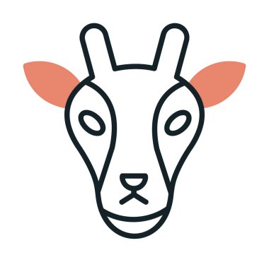 Zürafa baş web simgesi, vektör illüstrasyonu 