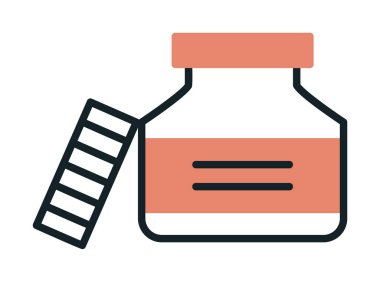 Mürekkep kavanozu simgesinin vektör çizimi 