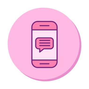 Sohbet ikonu vektör çizimi. Telefon İletisi                          