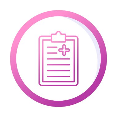 Tıbbi pano simgesi. Web için Tıbbi Rapor vektör simgesinin özet çizimi               