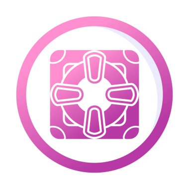 Lifesaver yassı simgesinin vektör çizimi, cankurtaran sembolü  