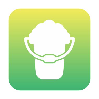 Köpük simgesi olan kova, vektör illüstrasyonu  