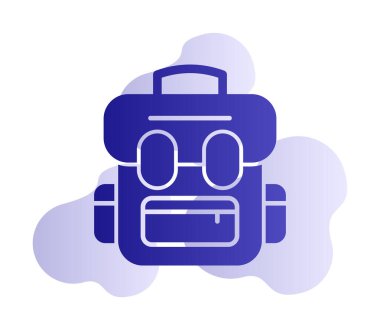 sırt çantası simgesi vektör illüstrasyonu