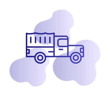 Askeri Kamyon ikonu vektör illüstrasyonu