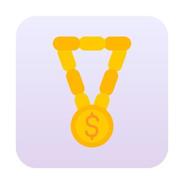 Dolar işaretli bilezik, vektör illüstrasyonu  